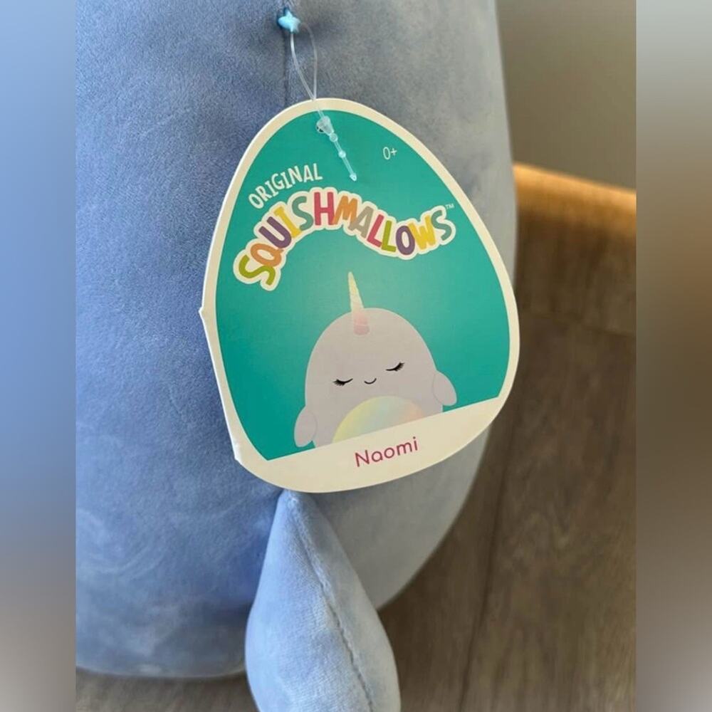 Squishmallows Naomi 16” Narwhal RETIRED Plush NWT Rainbow Belly - Picture 3 of 3